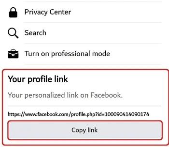 How to Copy Profile Link 